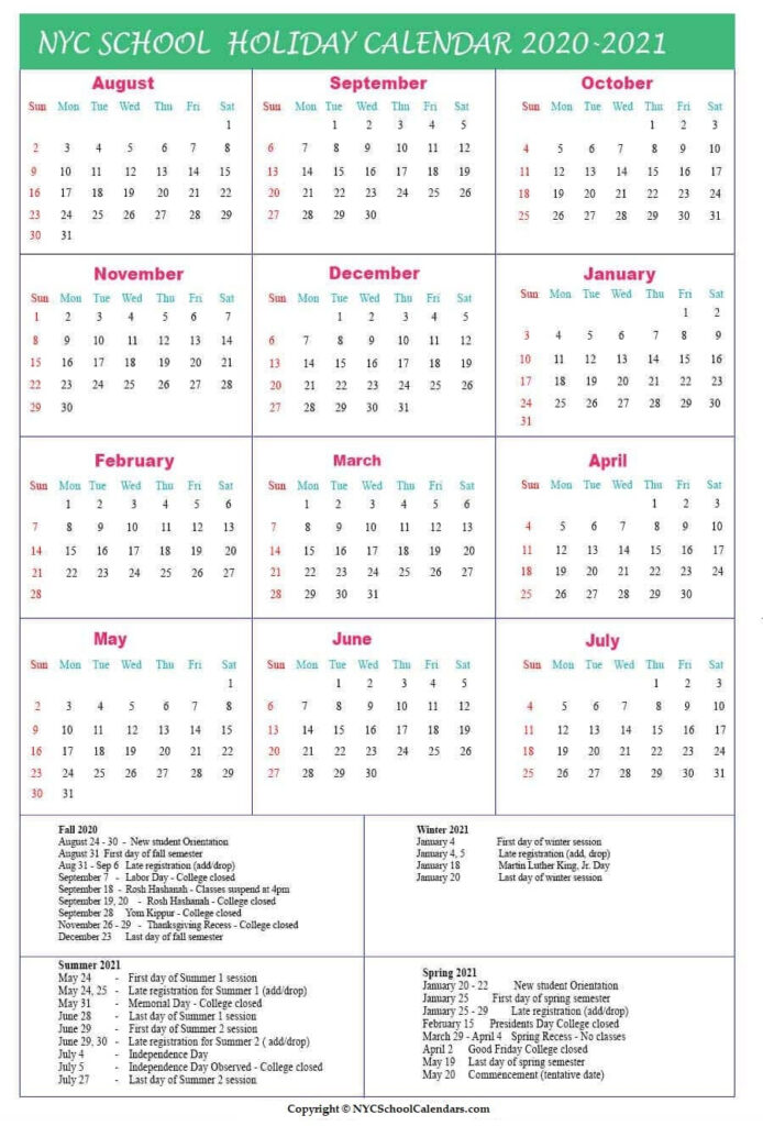 Central Islip School District Calendar Printable Calendar 2020 2021