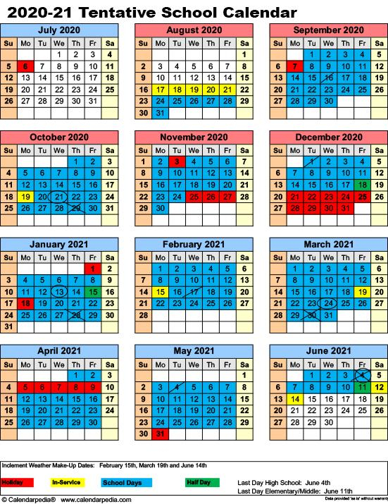 Cleveland County Schools Calendar 2021 January 2021