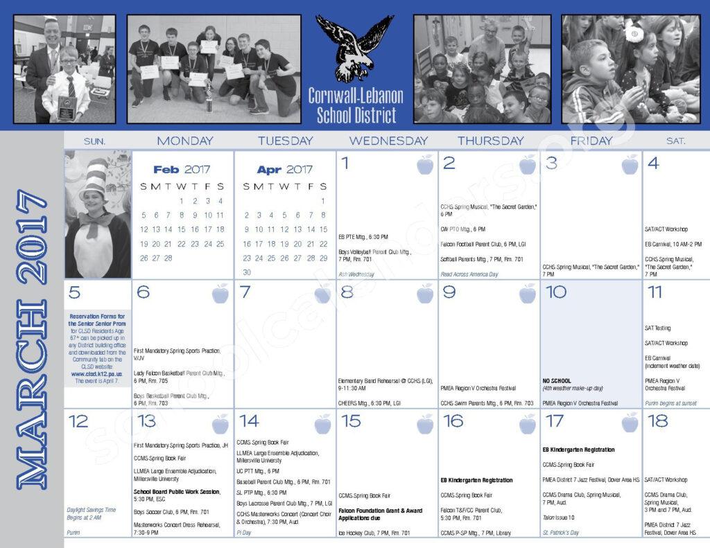 Cornwall Lebanon School District Calendars Lebanon PA