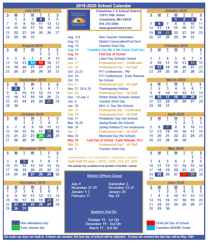 Grandview Elementary School Calendar 2023