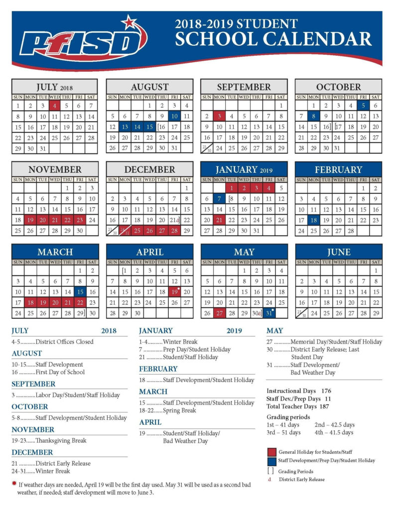 Extraordinary District 7 School Calendar School Calendar Calendar 