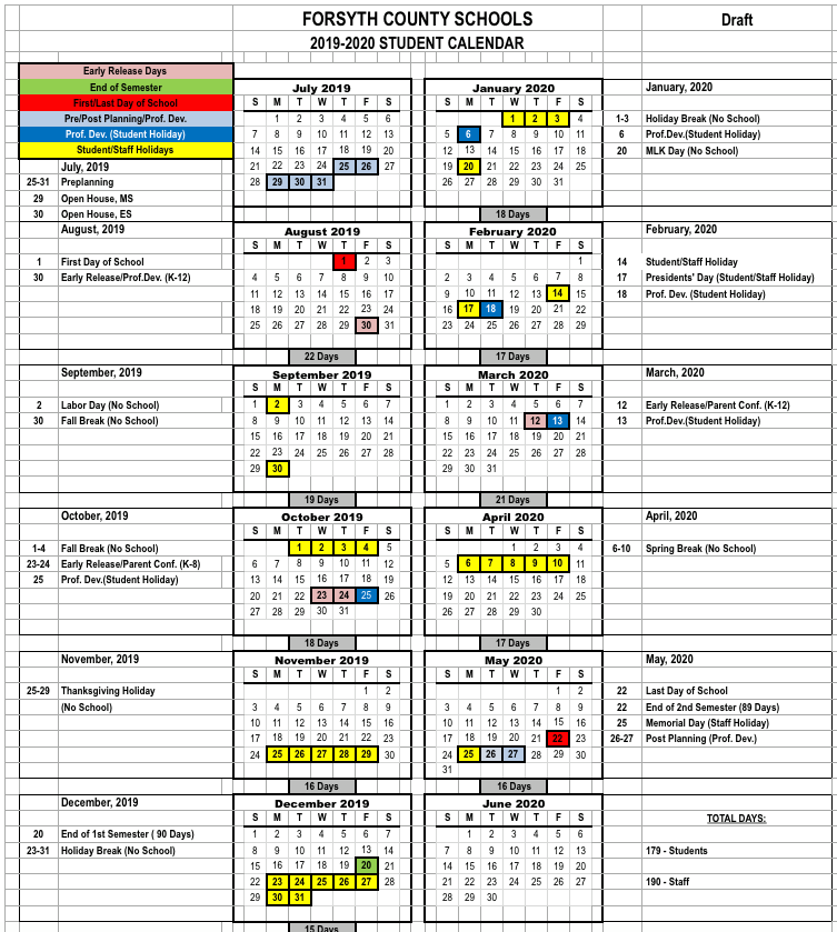 Forsyth County School Calendar 2022 19 2022