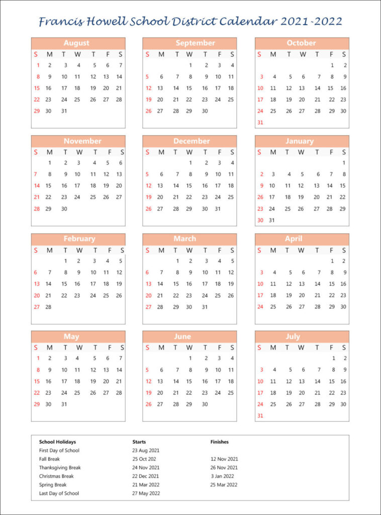Francis Howell School District Calendar Holidays 2021 2022
