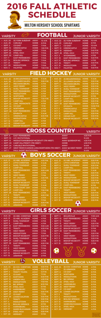 Full schedule Milton Hershey School