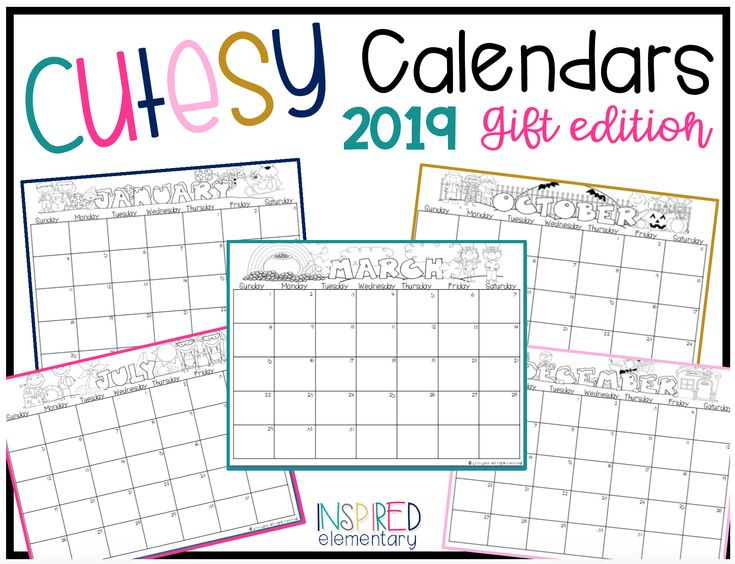 Get This FREEBIE Kids Calendar Inspired Elementary Teacher 