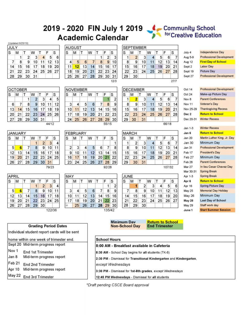 Gilroy Unified School District Calendar 2021 Printable Calendar 2020 2021