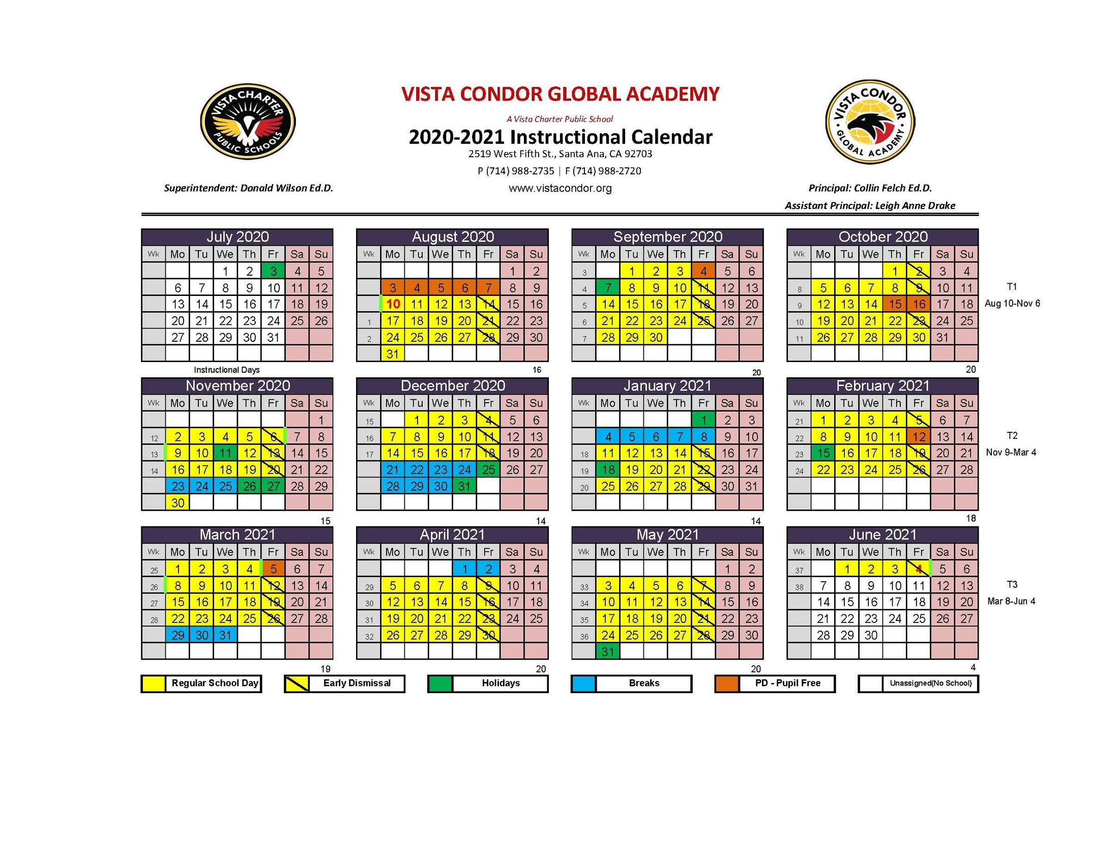 Gilroy Unified School District Calendar 2021 Printable Calendar 2020 2021