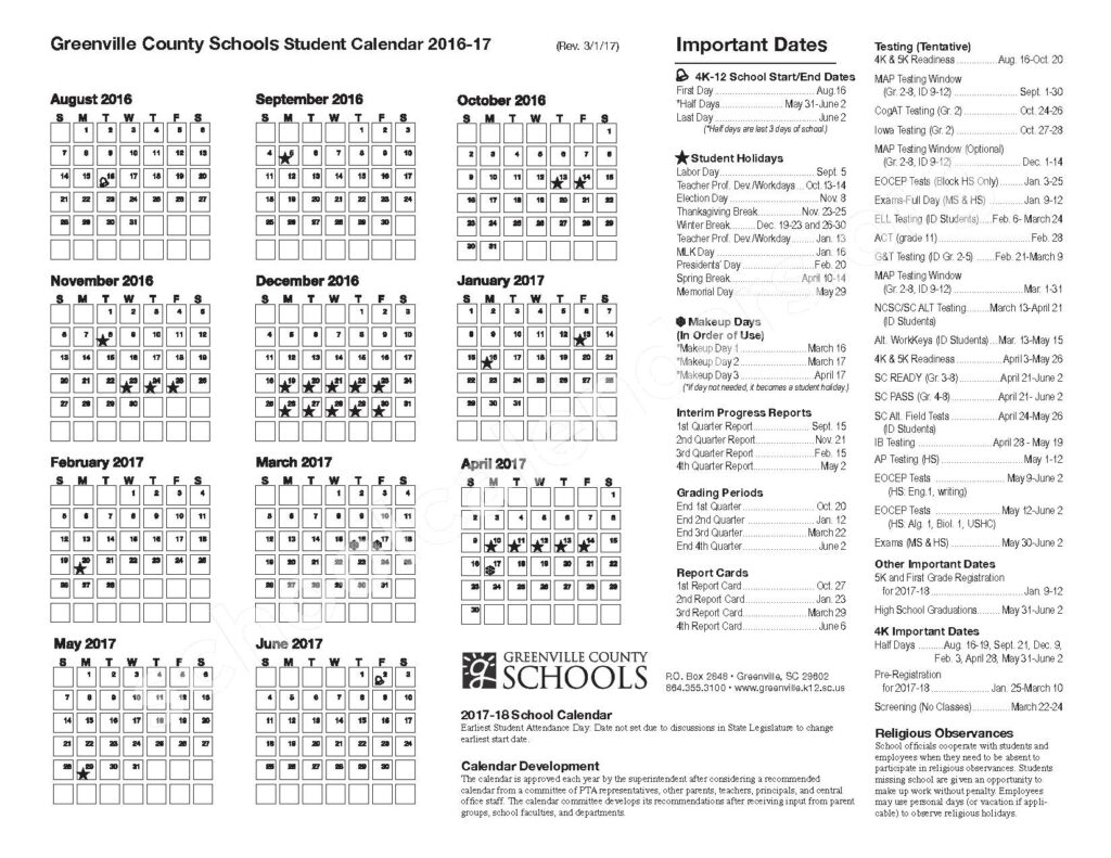 Greenville County Schools Calendar Qualads