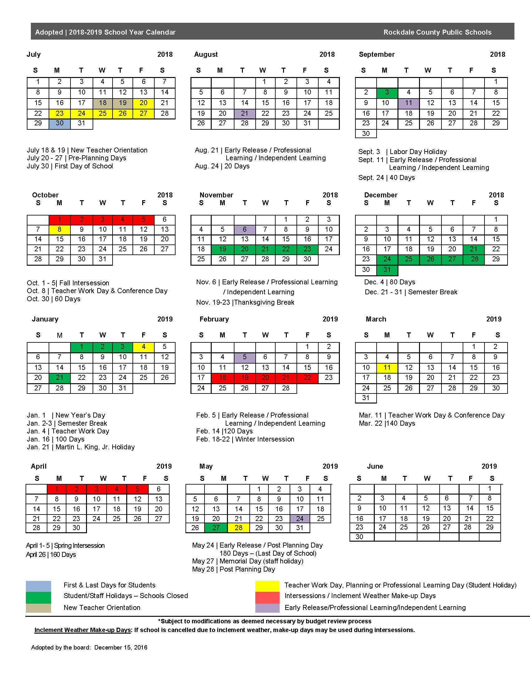 Rockford Public Schools Calendar 2022
