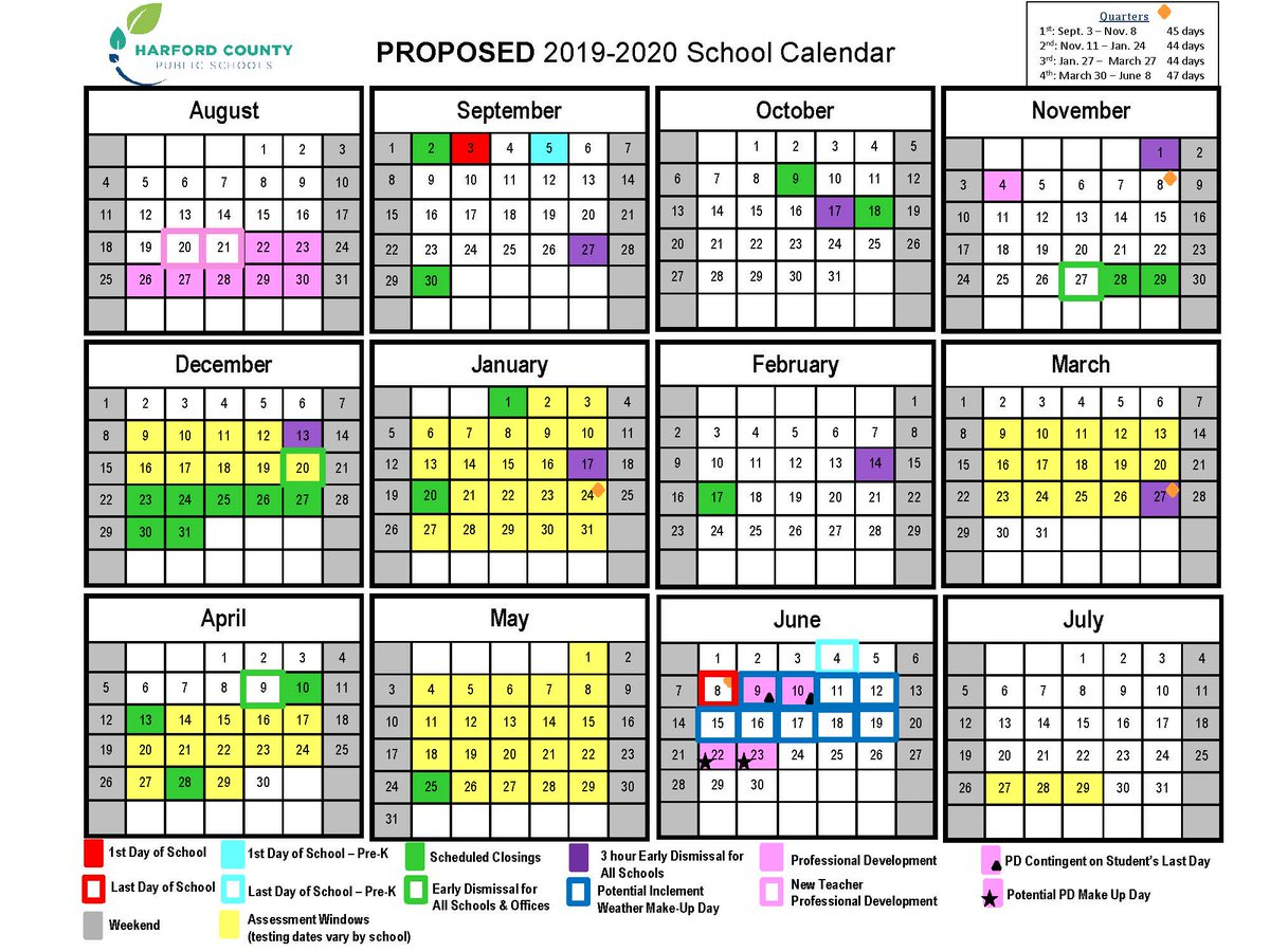 HARFORD COUNTY PUBLIC SCHOOLS Proposed 2019 2020 School Calendar