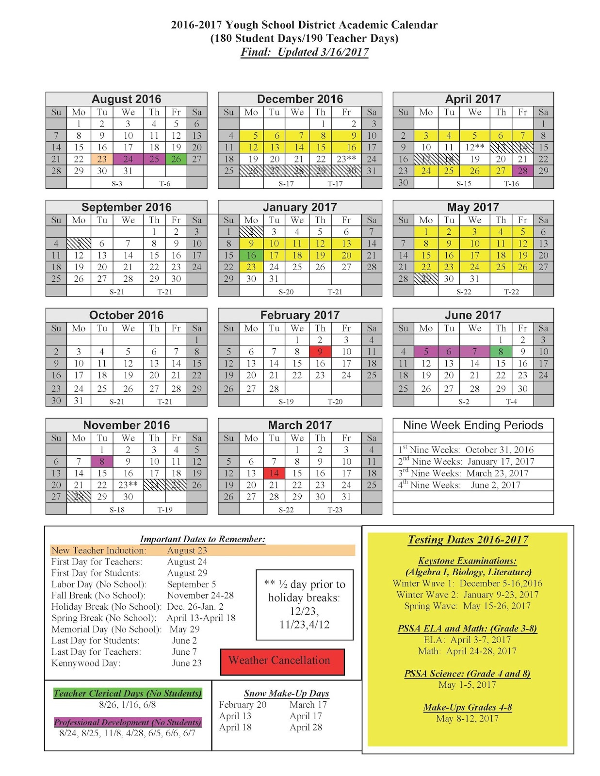 Yough School District Calendar 2024 - Schoolcalendars.net