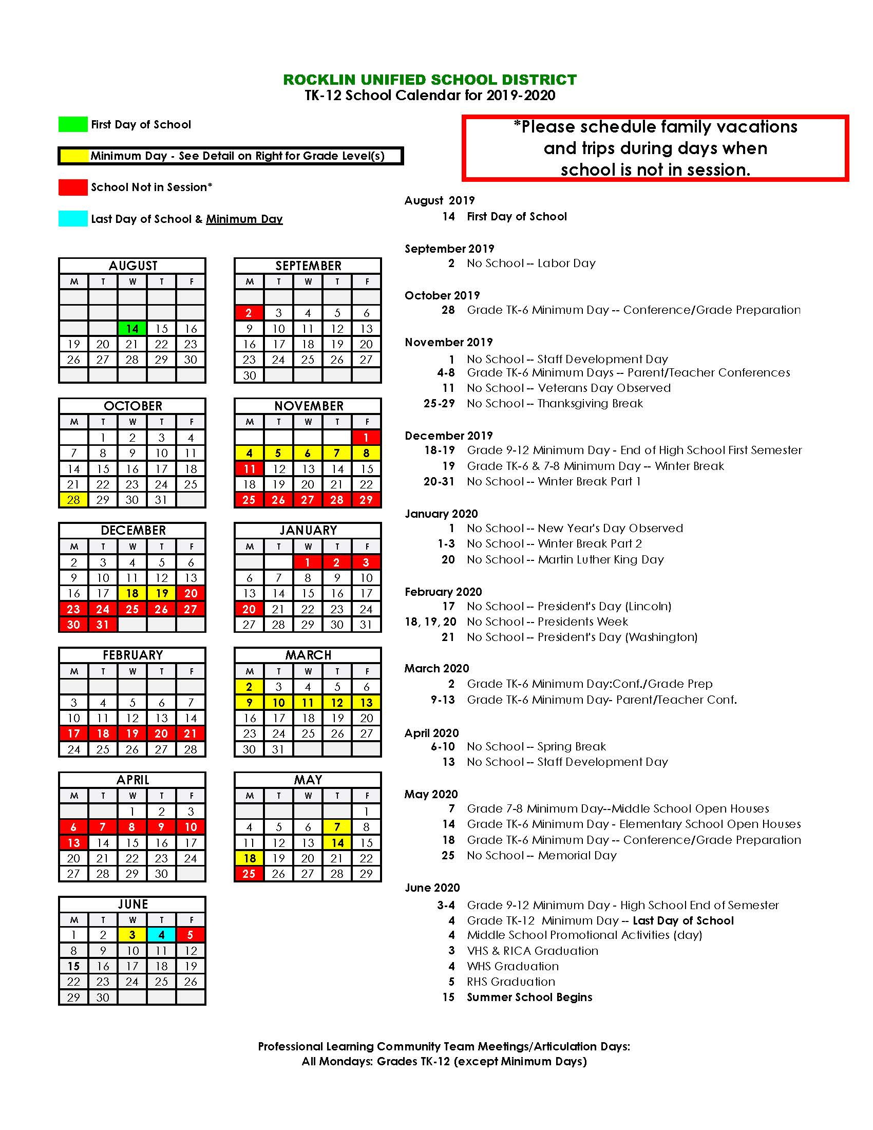 Lodi Unified School District Calendar Printable Calendar 2020 2021