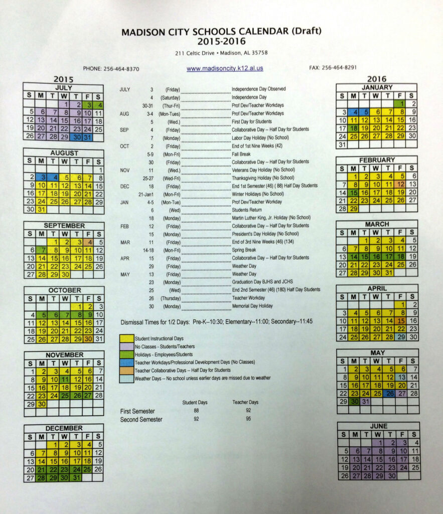 Madison County Al Schools Calendar Jackson Hale