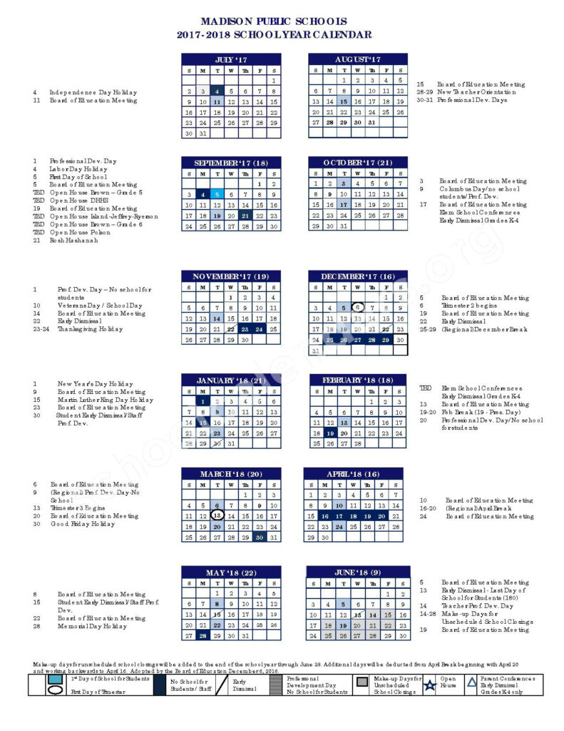 Madison Public Schools Calendars Madison CT