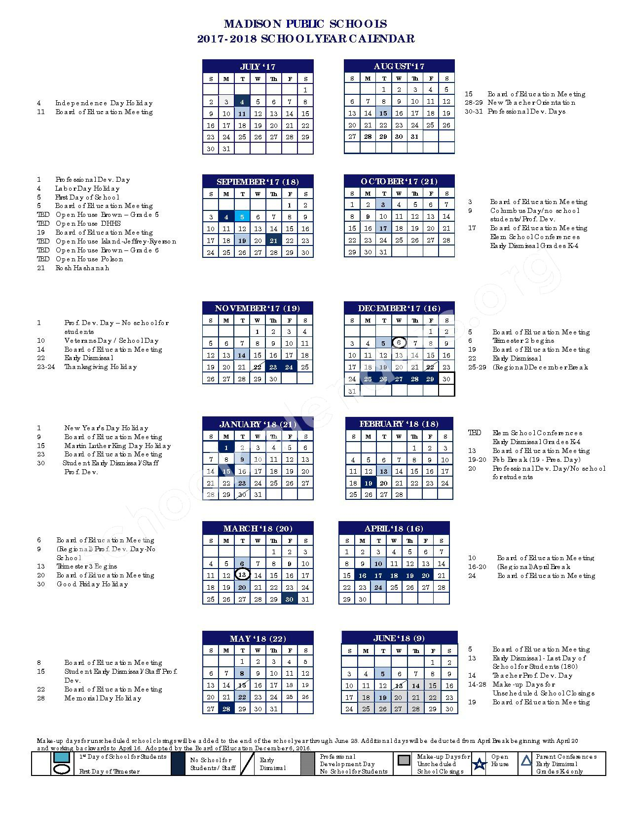 Madison Public Schools Calendars Madison CT