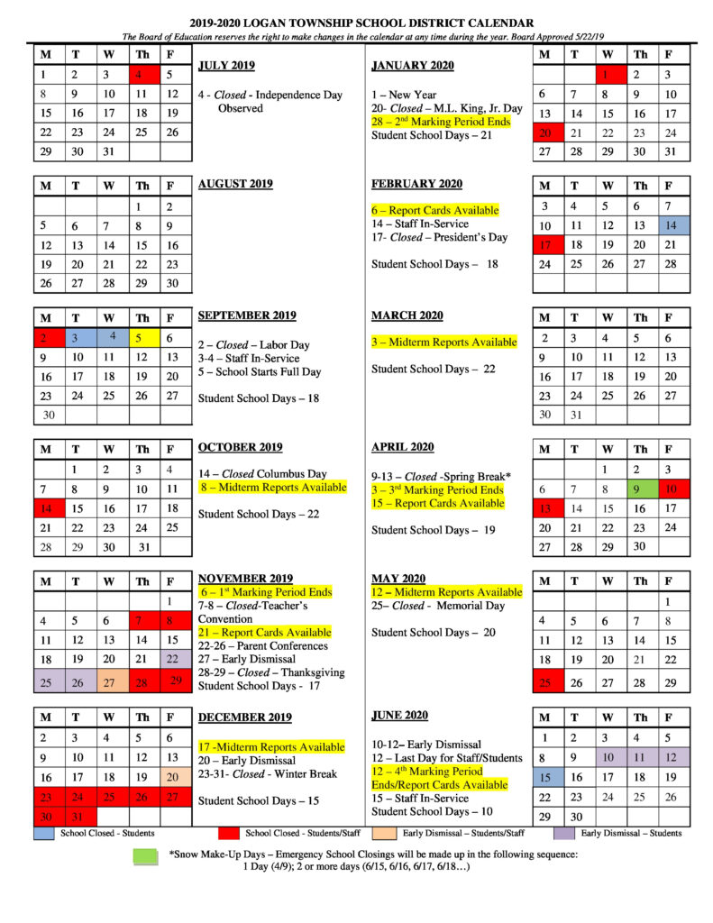 Manheim Township School District Calendar Printable Calendar 2021 2022