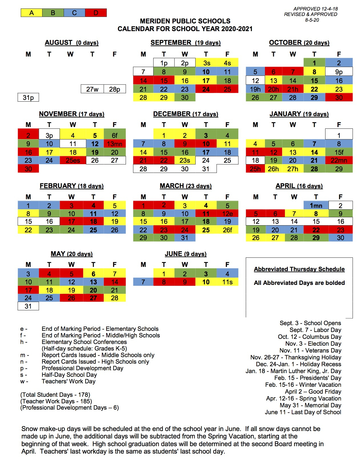 Meriden Public Schools Calendar 202222 2024