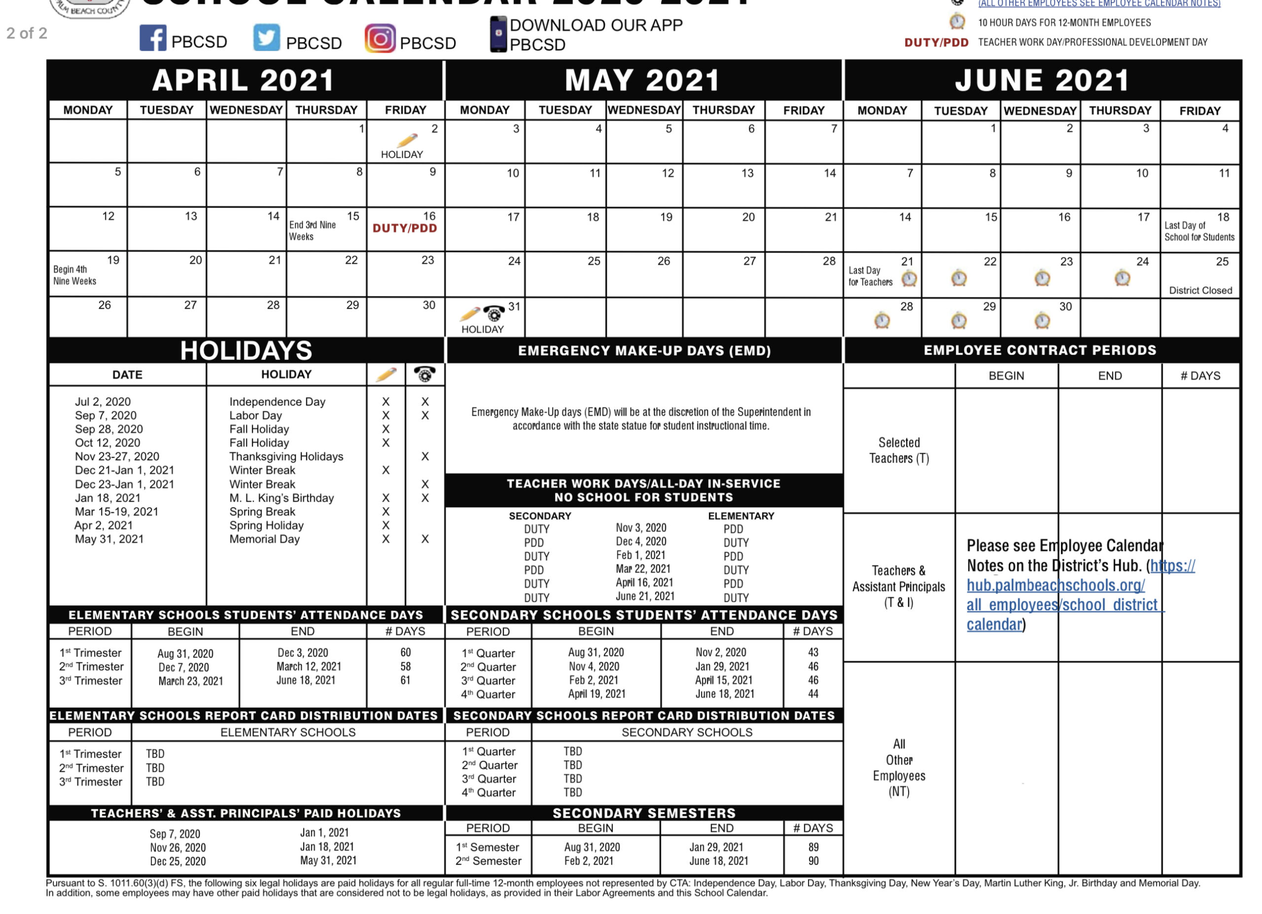 PALM BEACH SCHOOLS NEW CALENDAR EXTENDS YEAR TO JUNE 18TH