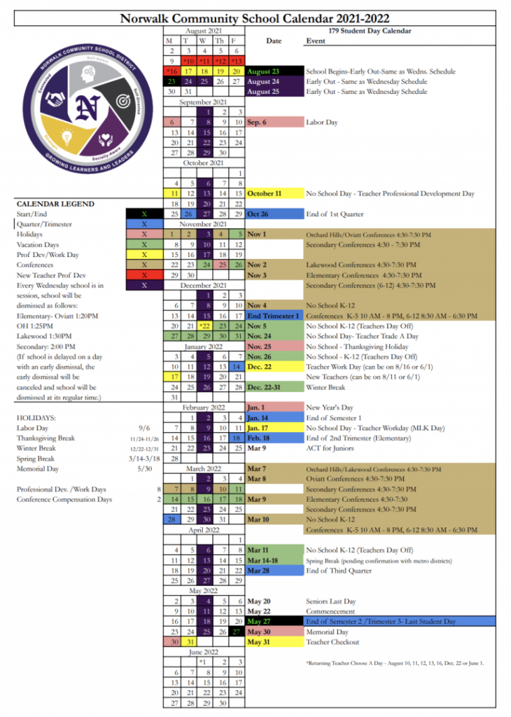 Public Calendar Norwalk Community School District