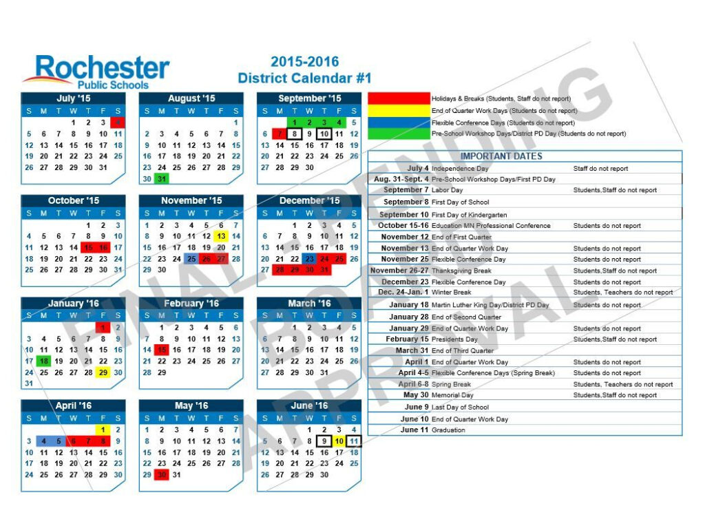 Rochester City School District Calendar Printable Calendar 2021 2022