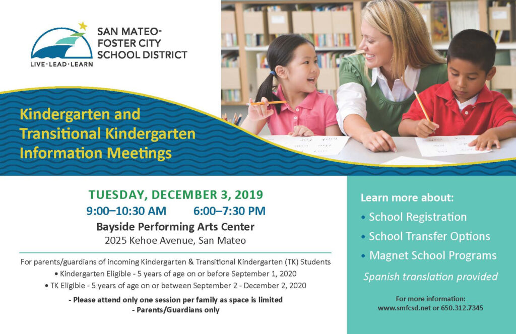 San Mateo Foster City School District Kindergarten Tk For Audubon 