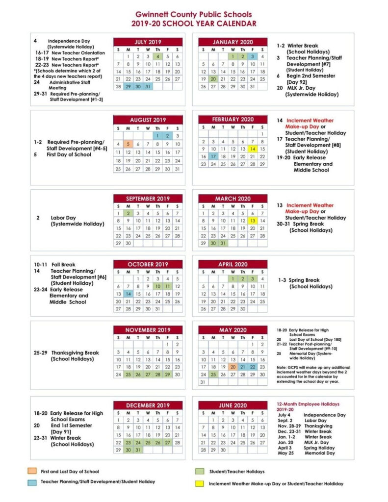 School Calendar 2019 20 Broward Free Calendar Template