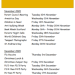 School Calendar Fenwick Primary ECC