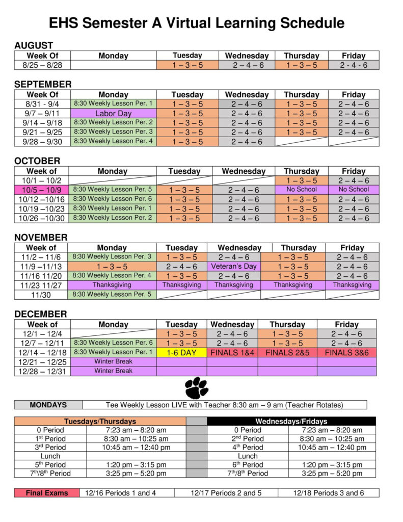 School Calendars And Bell Schedule School Calendar And Bell Schedule 