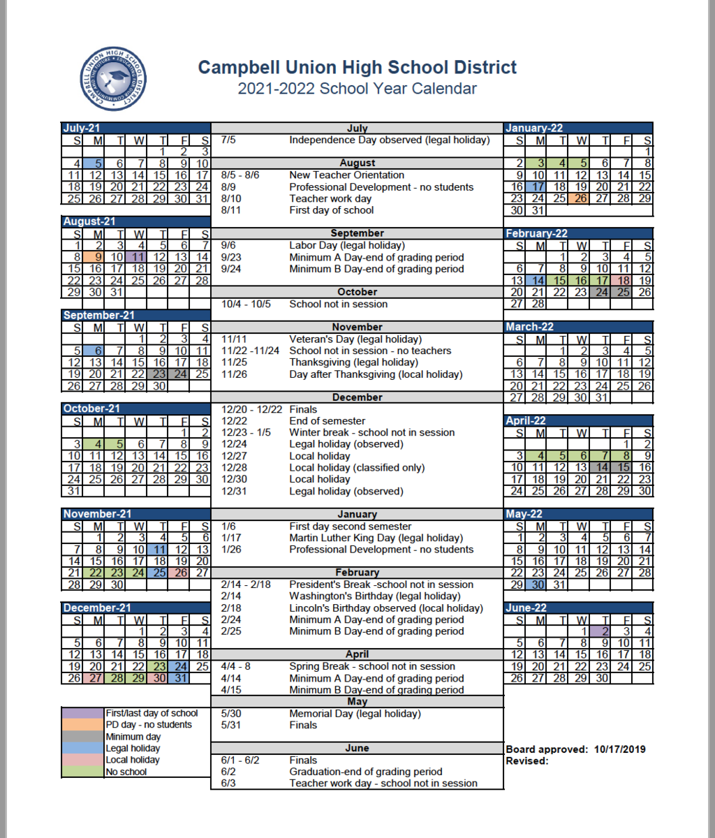 Walnut Creek School District Calendar 2021 22 Christmas Day 2020