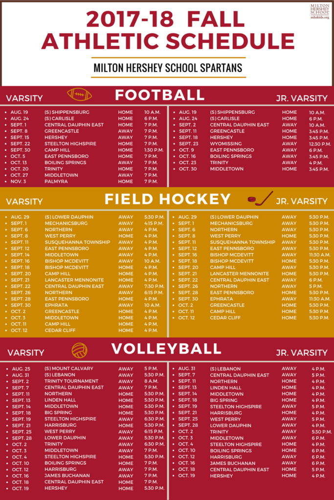 Winter Schedule Milton Hershey School