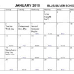 2014 2015 Blue Silver Schedule Calendar Academy Endeavour Elementary