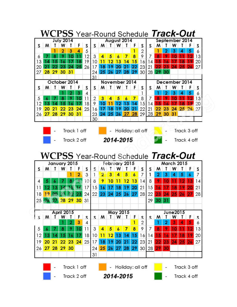 2014 2015 Track out Year Round Schedule Laurel Park Elementary 