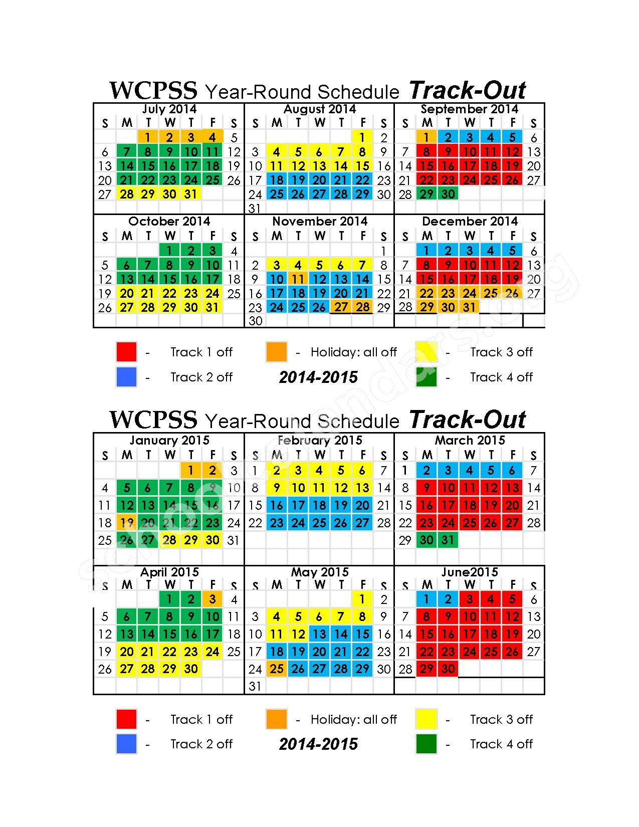 2014 2015 Track out Year Round Schedule Laurel Park Elementary