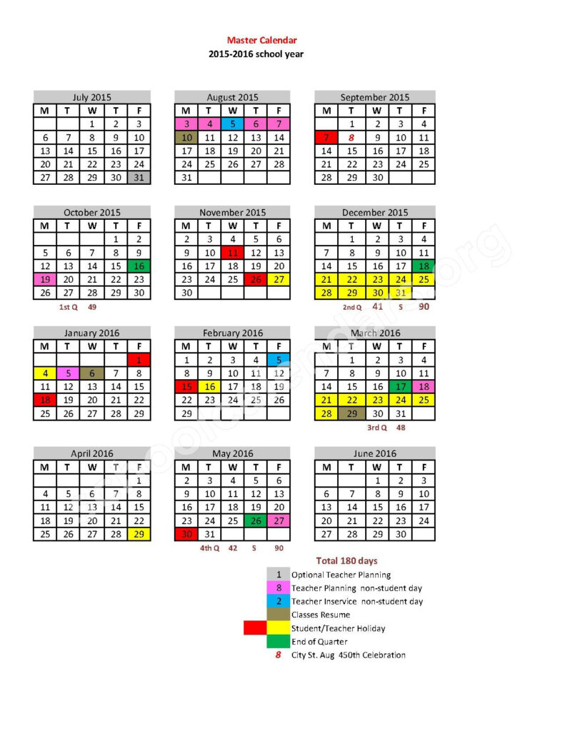 2015 2016 School Calendar St Johns County School District St 