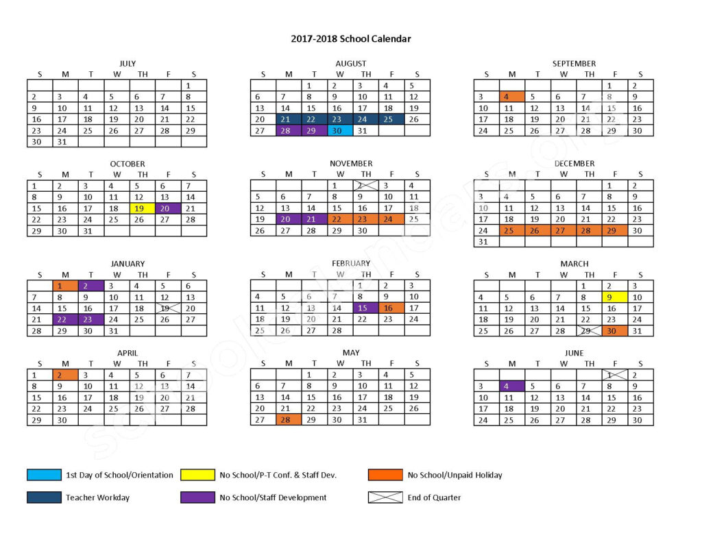 2017 2018 School Calendar Durand School District Durand WI