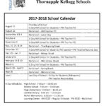 2017 2018 School Calendar Thornapple Kellogg School District