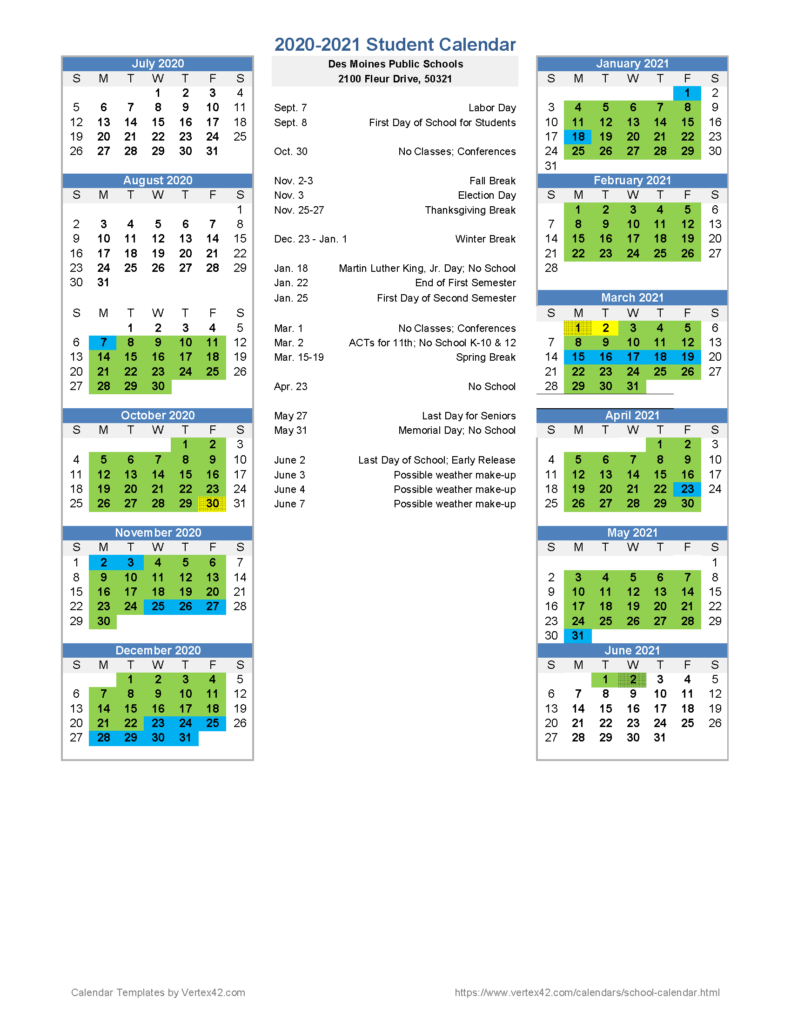 2020 2021 School Calendar Virtual Campus