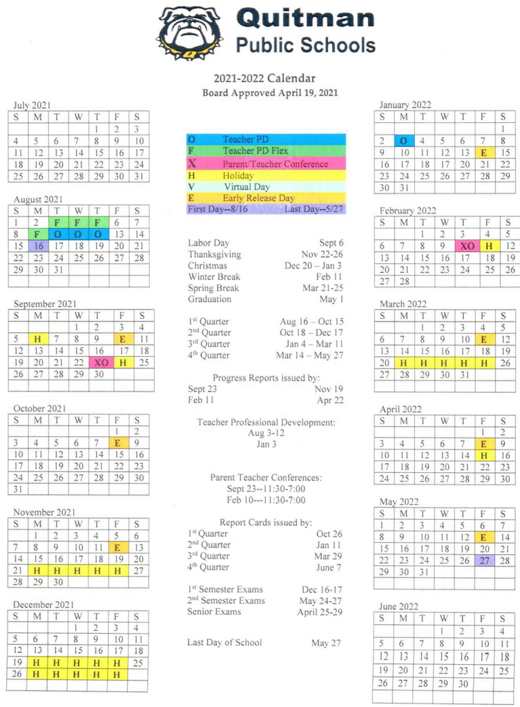 2021 2022 District Calendar