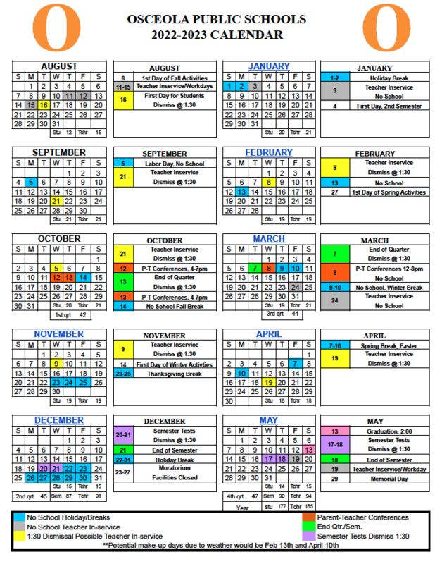 Osawatomie School District Calendar 2023 - Schoolcalendars.net