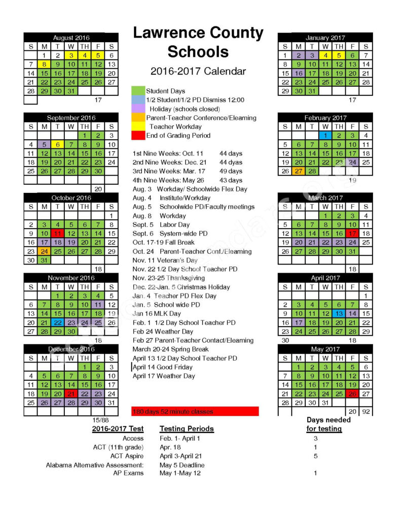 2024 2025 Lawrence County Alabama School Calendar 2024 Calendar June