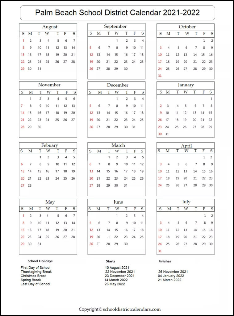 2024 And 2023 Palm Beach School Calendar 2024 Calendar Printable