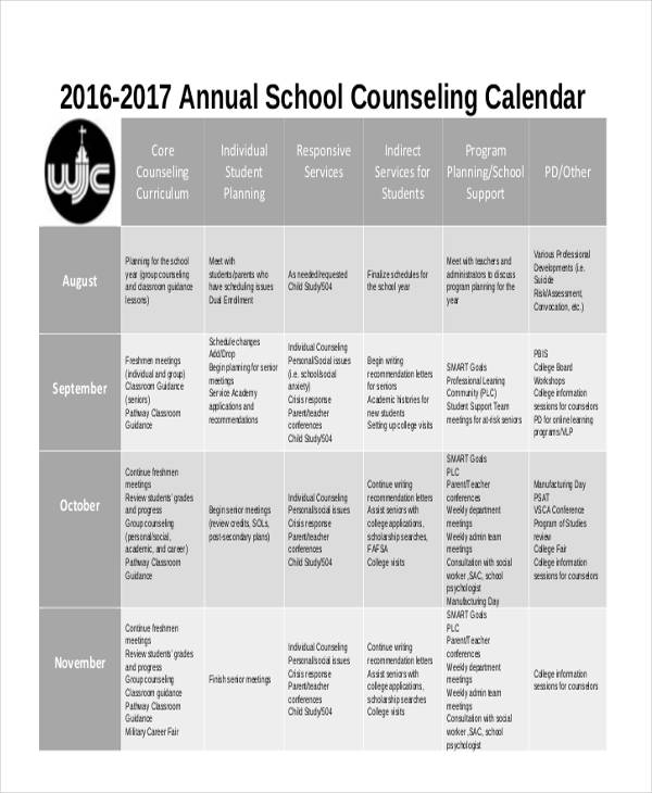 23 School Calendar Templates Word PDF Google Docs