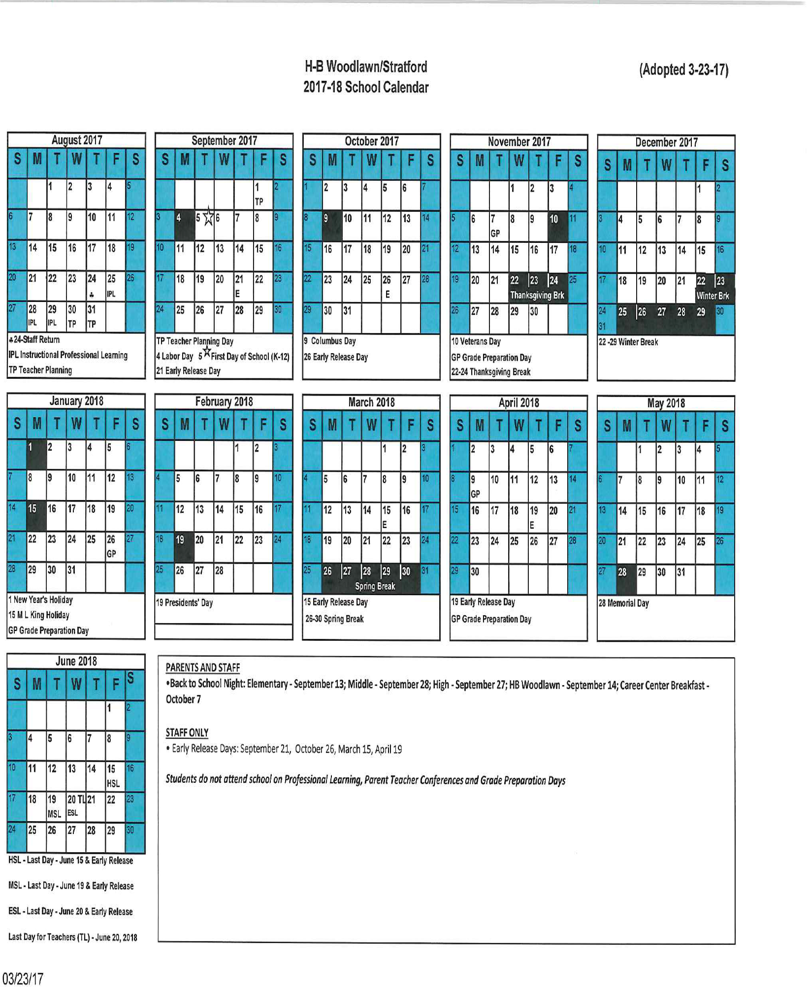 25 Best Stratford Public Schools Calendar 2018 Free Design