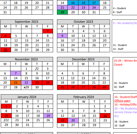 Academic Calendar The Pennridge School District Academic Calendars