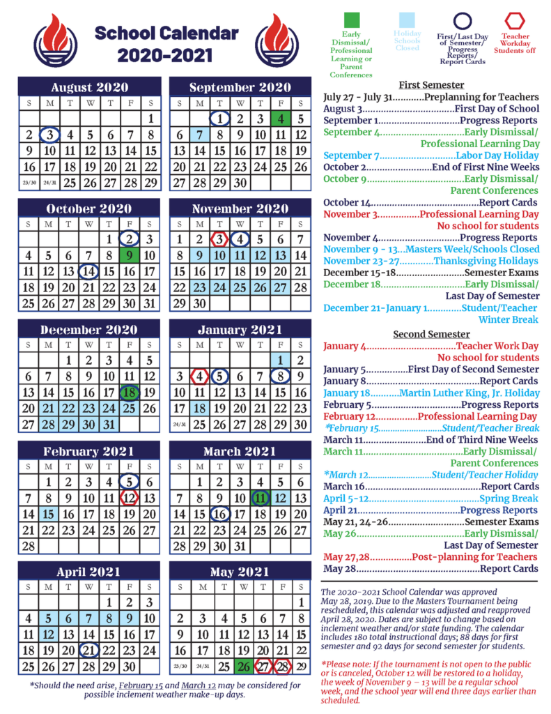 Aiken County School District Calendar 2021 School Calendar 