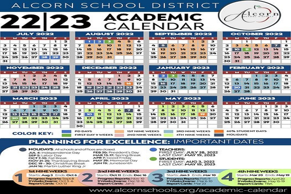 Alcorn School District 2022 2023 Academic Calendar NE Mississippi News