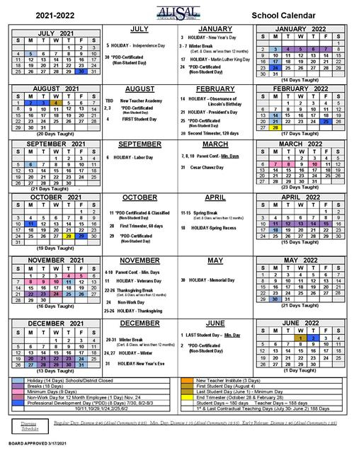 Alisal Union School District Calendar 2023 2024