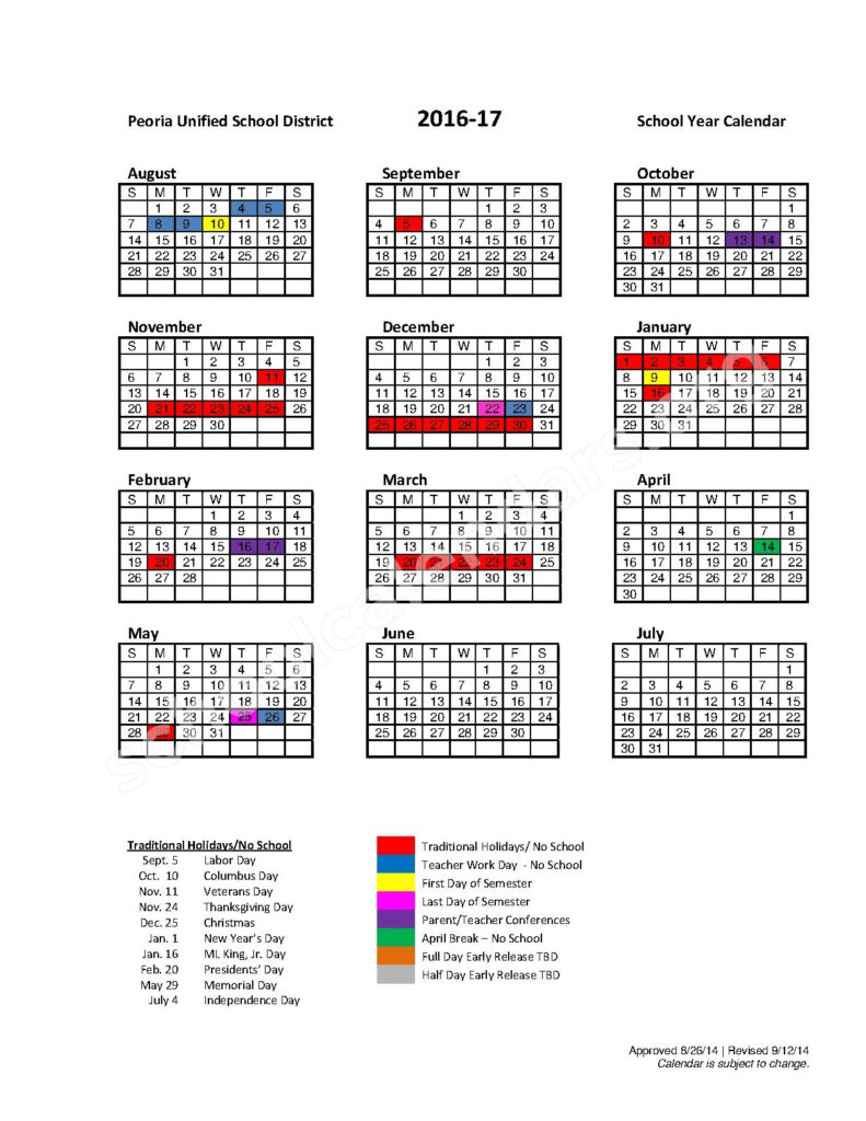Ams Glendale Calendar Printable Calendar