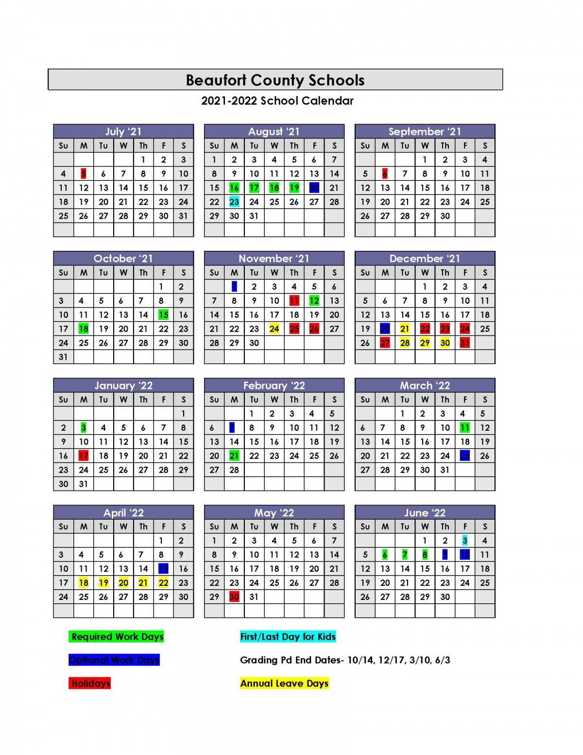 Beaufort County School District Calendar 2022 2022 2022