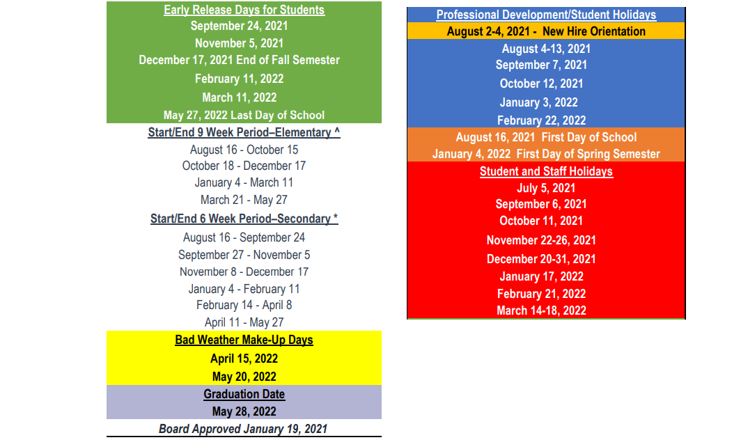 Boswell High School School District Instructional Calendar Eagle Mt